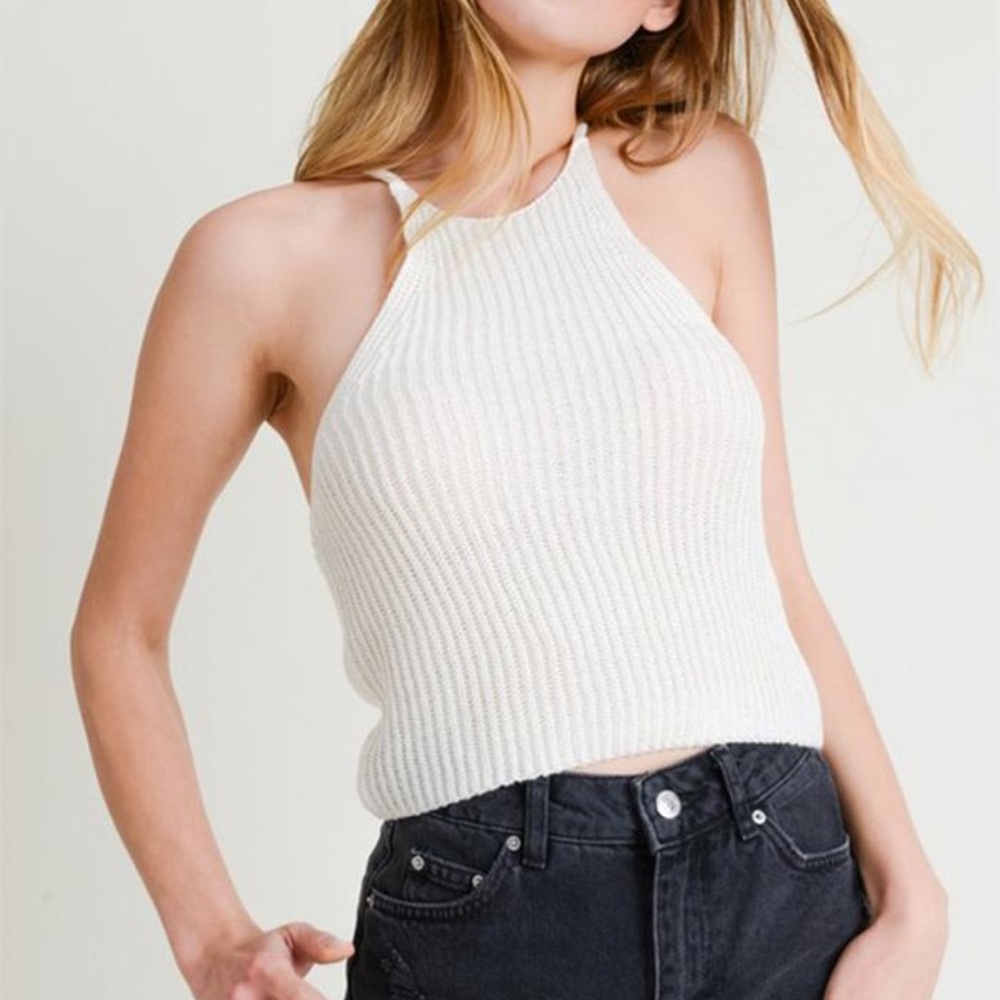Love tree knit crop top